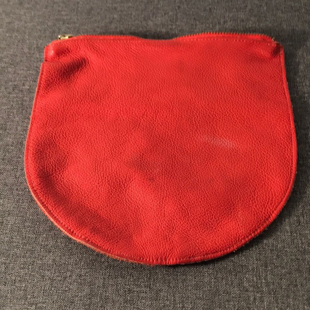 Used BAGGU Leather U Pouch Clutch Purse Zipper M